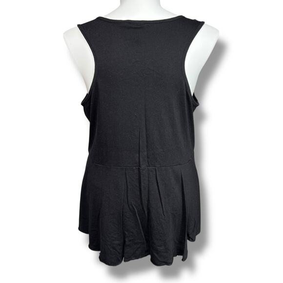 Torrid Womens Tank Top Sleeveless Floral Heart Pattern Scoop Neck Pullover Black - Picture 3 of 7